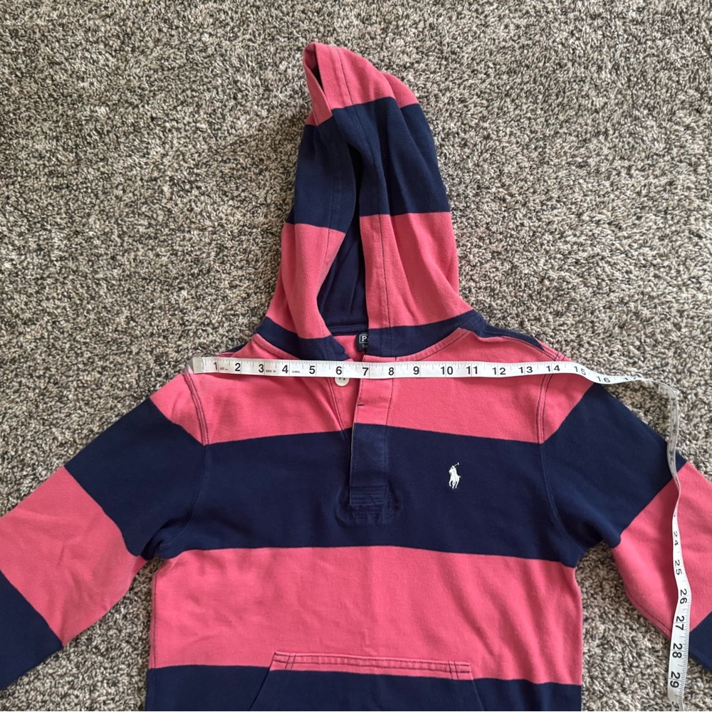 Ralph Lauren Navy and Pink Striped Pullover